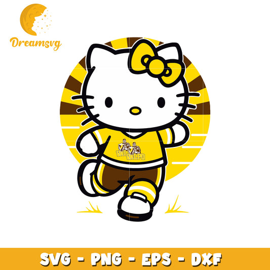 Hello Kitty SVG Design Yellow & Brown