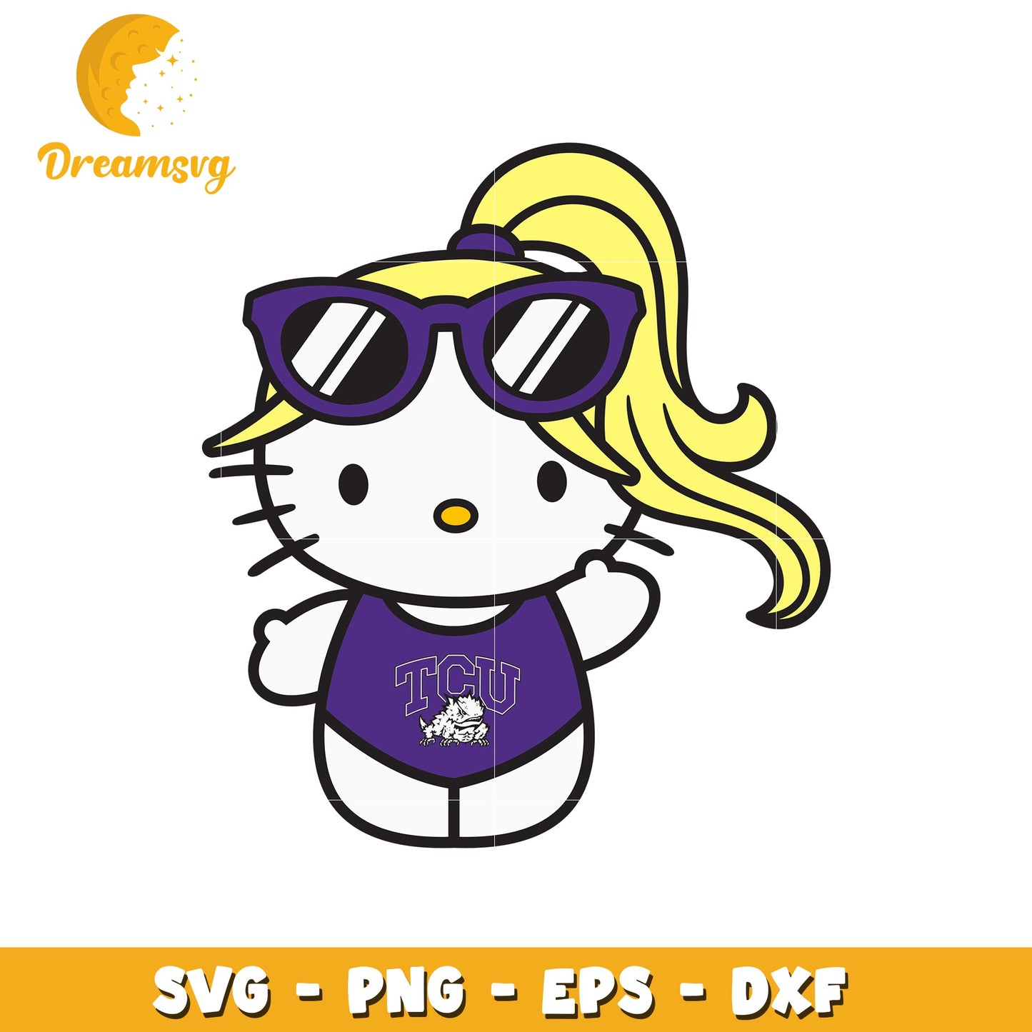 Hello Kitty SVG Design for TCU Fans and Crafters