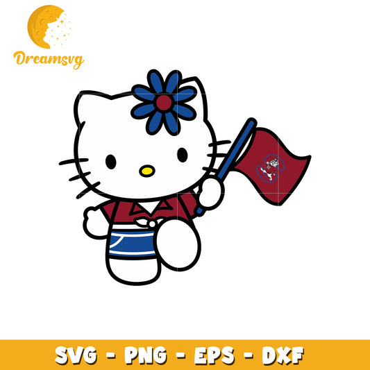Hello Kitty SVG Design with Flag and Hawaiian Shirt