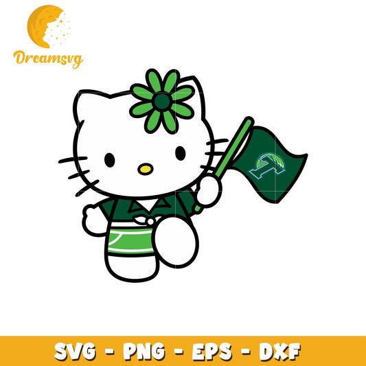 Hello Kitty SVG Design with Green Flower Flag
