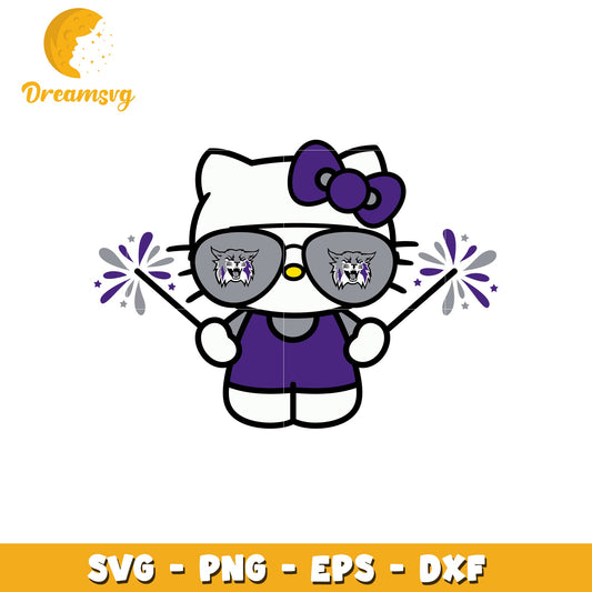 Hello Kitty SVG Design with Purple Theme and Cats