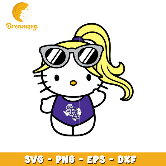 Hello Kitty SVG Design with Sunglasses Template