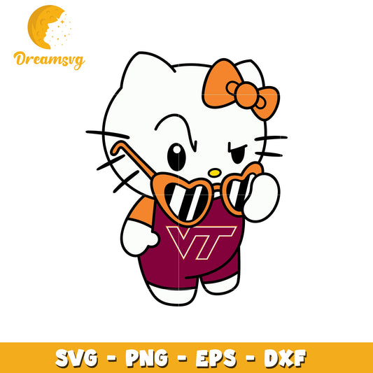 Hello Kitty SVG Design with Sunglasses and Outfit