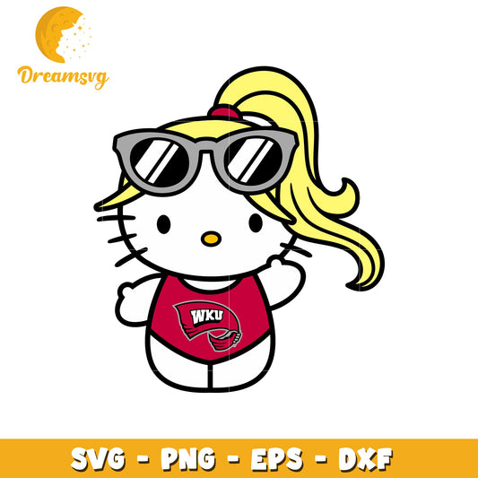 Hello Kitty SVG Design with Sunglasses and WKU Logo