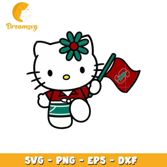 Hello Kitty SVG Design with Tropical Theme Flag