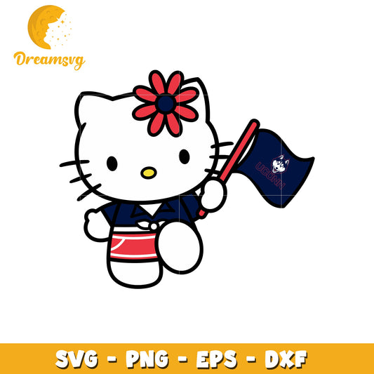 Hello Kitty SVG Design with UConn Flag Art