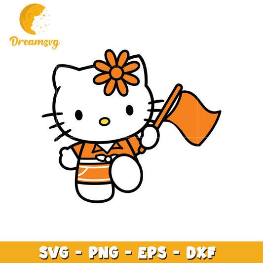 Hello Kitty SVG Orange Outfit Design