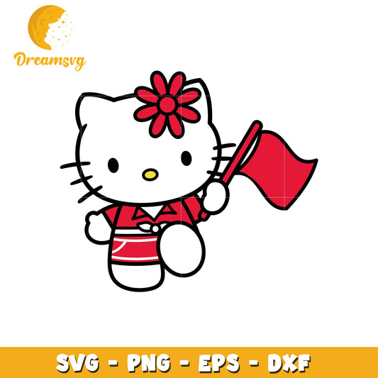 Hello Kitty SVG Red Flag Design