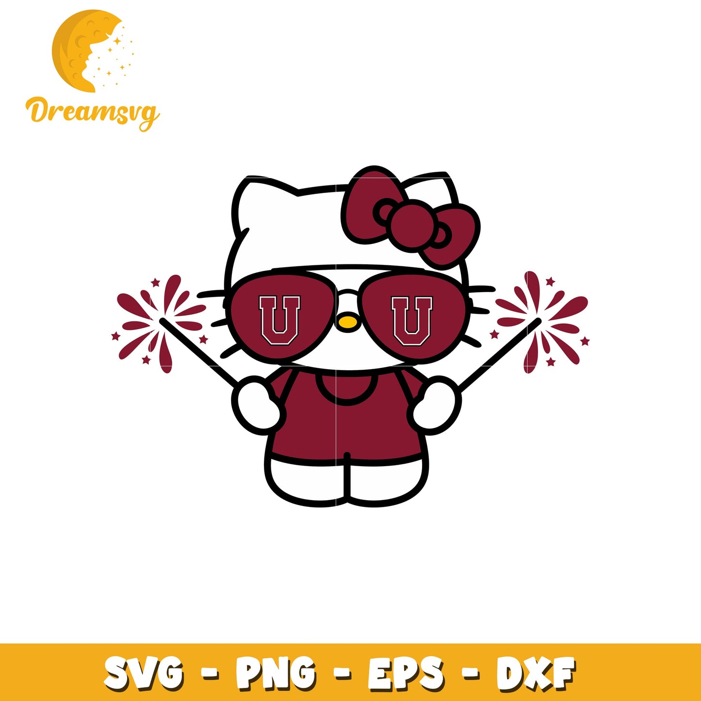 Hello Kitty SVG Utah Utes Design