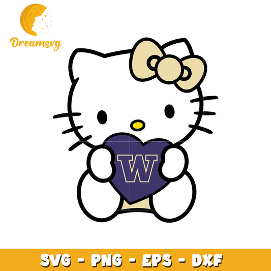 Hello Kitty SVG Washington Huskies