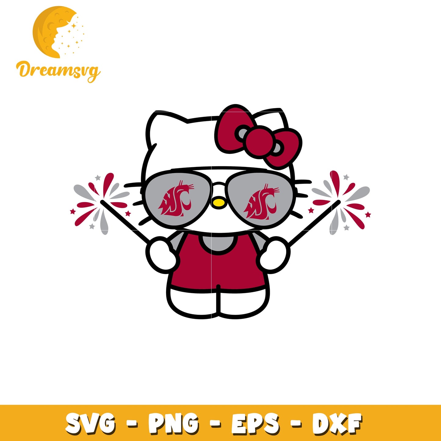 Hello Kitty SVG Washington State Cougars