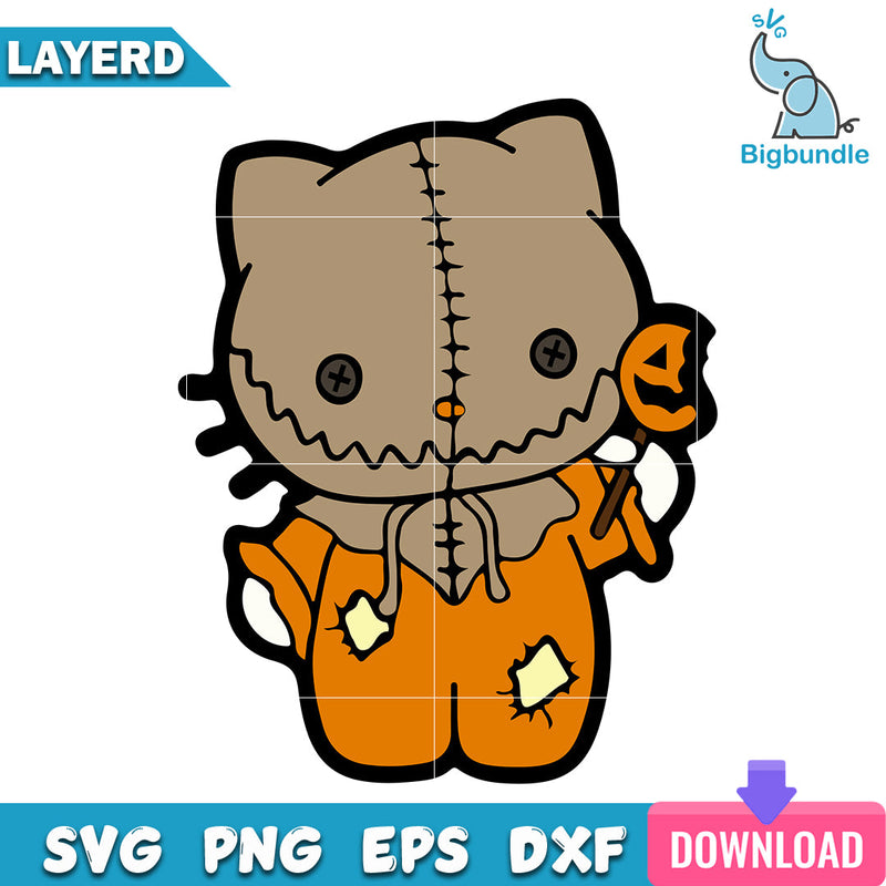 Hello Kitty Sam Trick or Treat halloween, halloween png, svg, eps, dxf, Digital download.