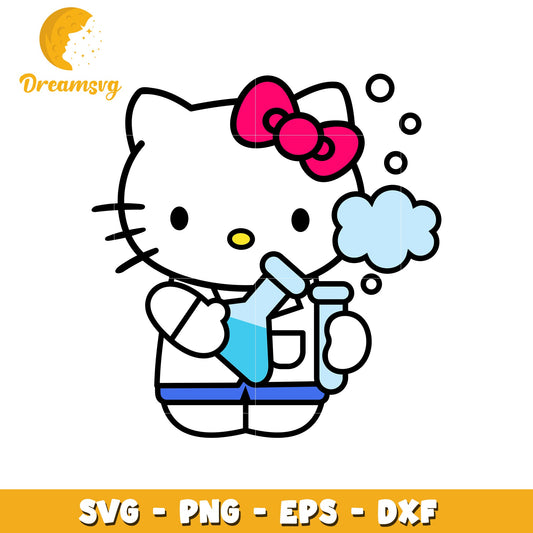 Hello Kitty Scientist SVG PNG EPS DXF
