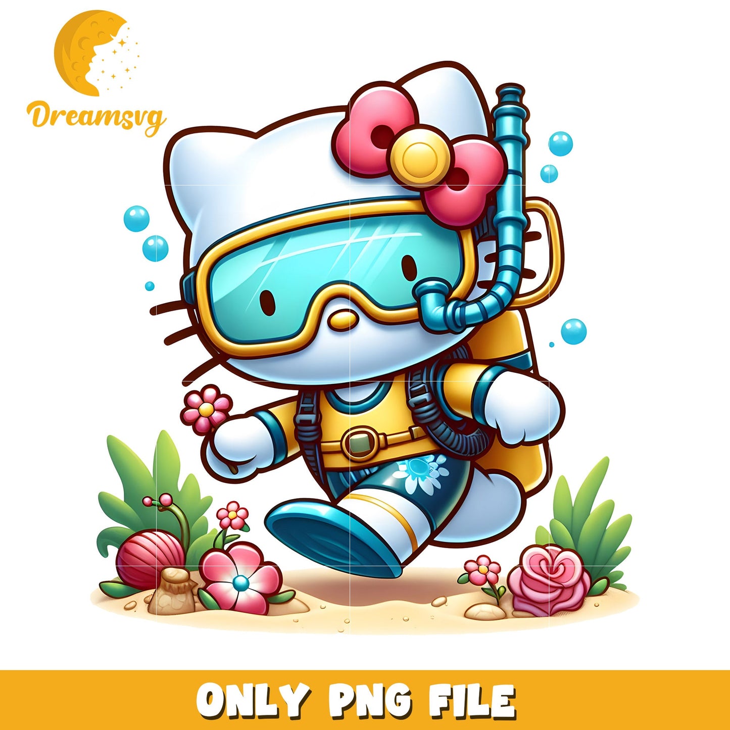 Hello Kitty Scuba Diver PNG