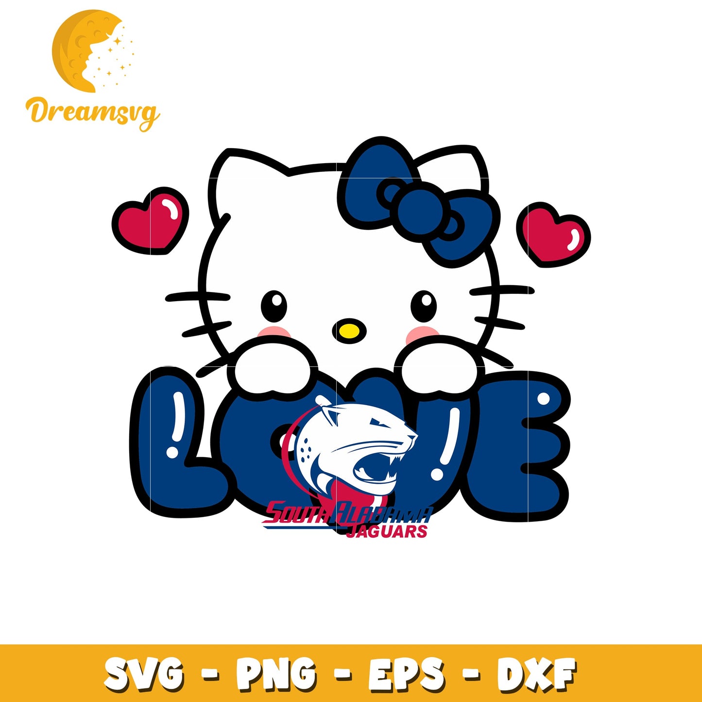 Hello Kitty South Alabama Jags SVG
