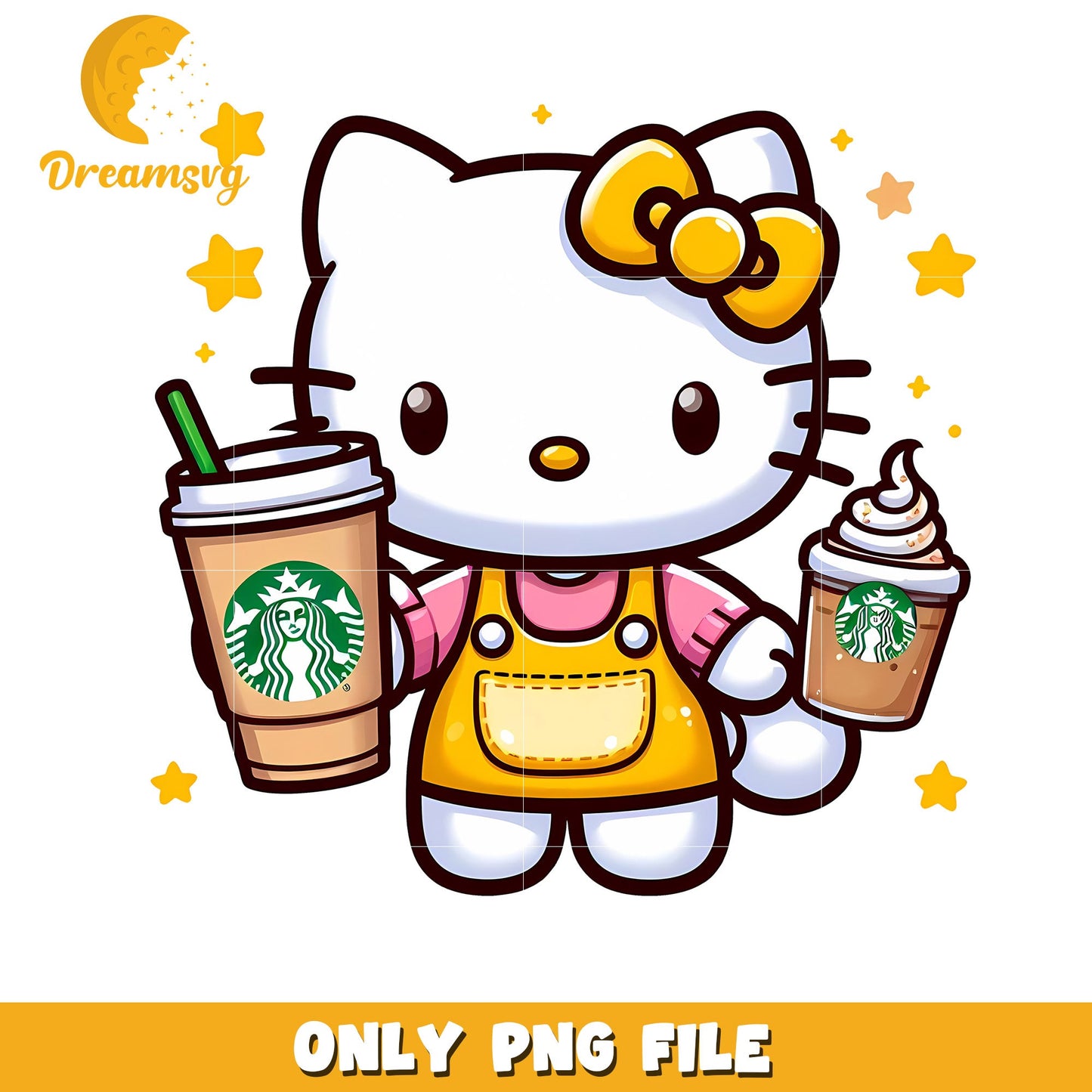 Hello Kitty Starbucks PNG Cute Autumn Design