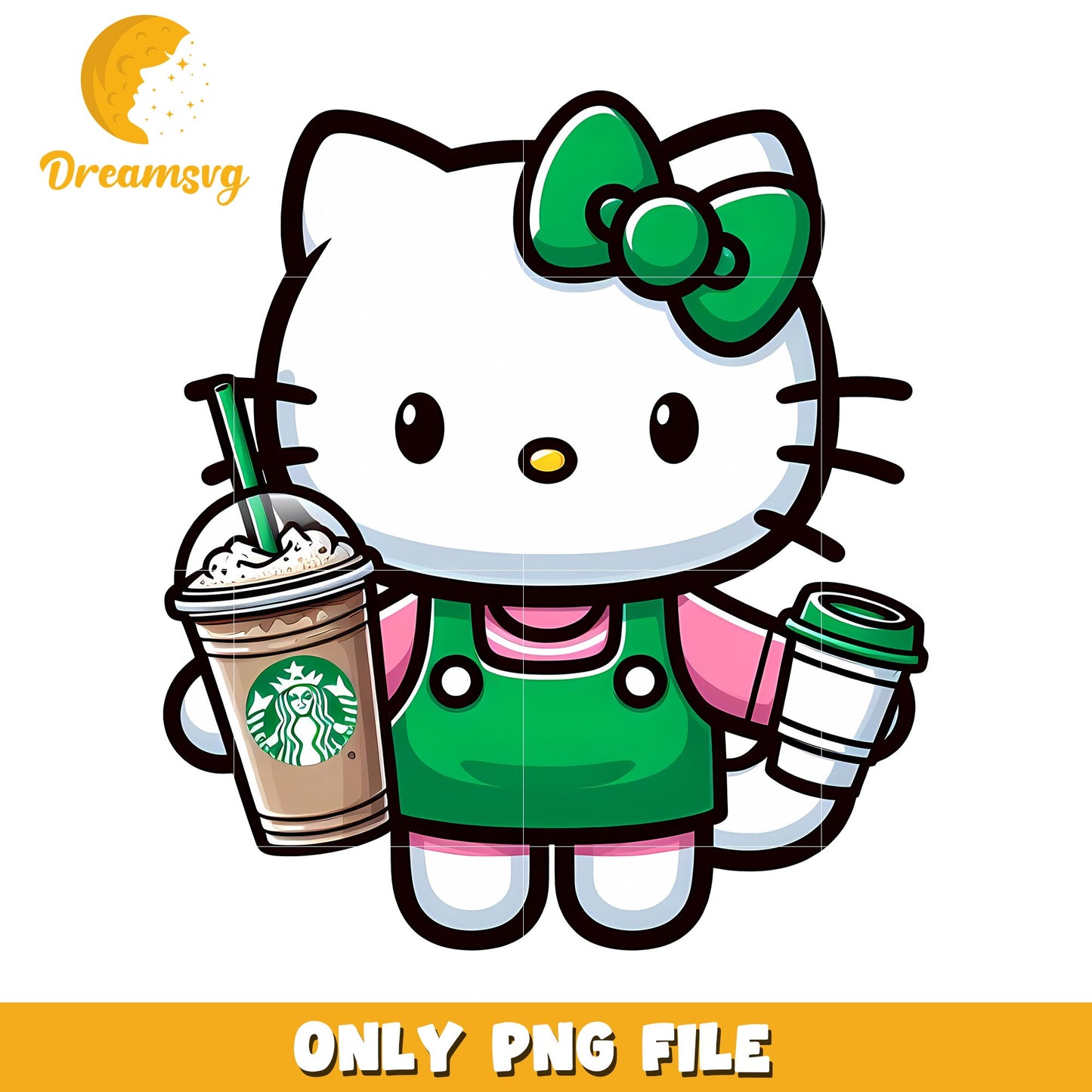 Hello Kitty Starbucks PNG File Cute Coffee Graphic Design