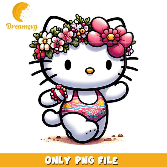 Hello Kitty Summer PNG Beach Flower Crown