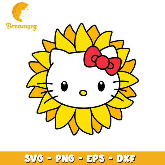 Hello Kitty Sunflower SVG PNG EPS DXF