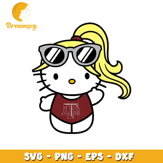 Hello Kitty Texas A&M SVG Design for Crafts