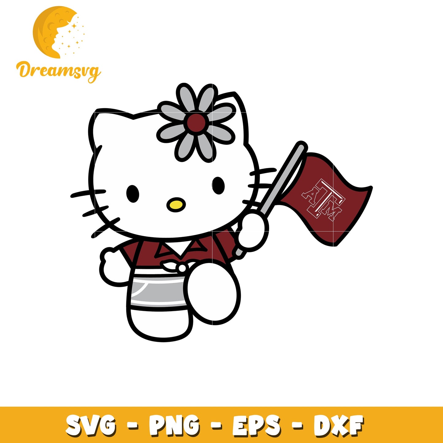 Hello Kitty Texas A&M Spirit SVG Design File