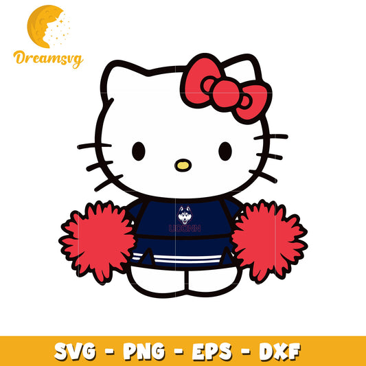 Hello Kitty UConn Cheerleader SVG