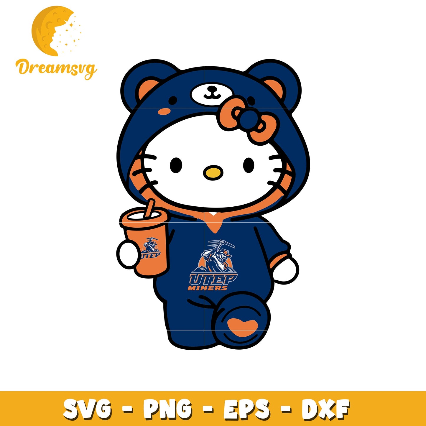 Hello Kitty UTEP Miners SVG Design