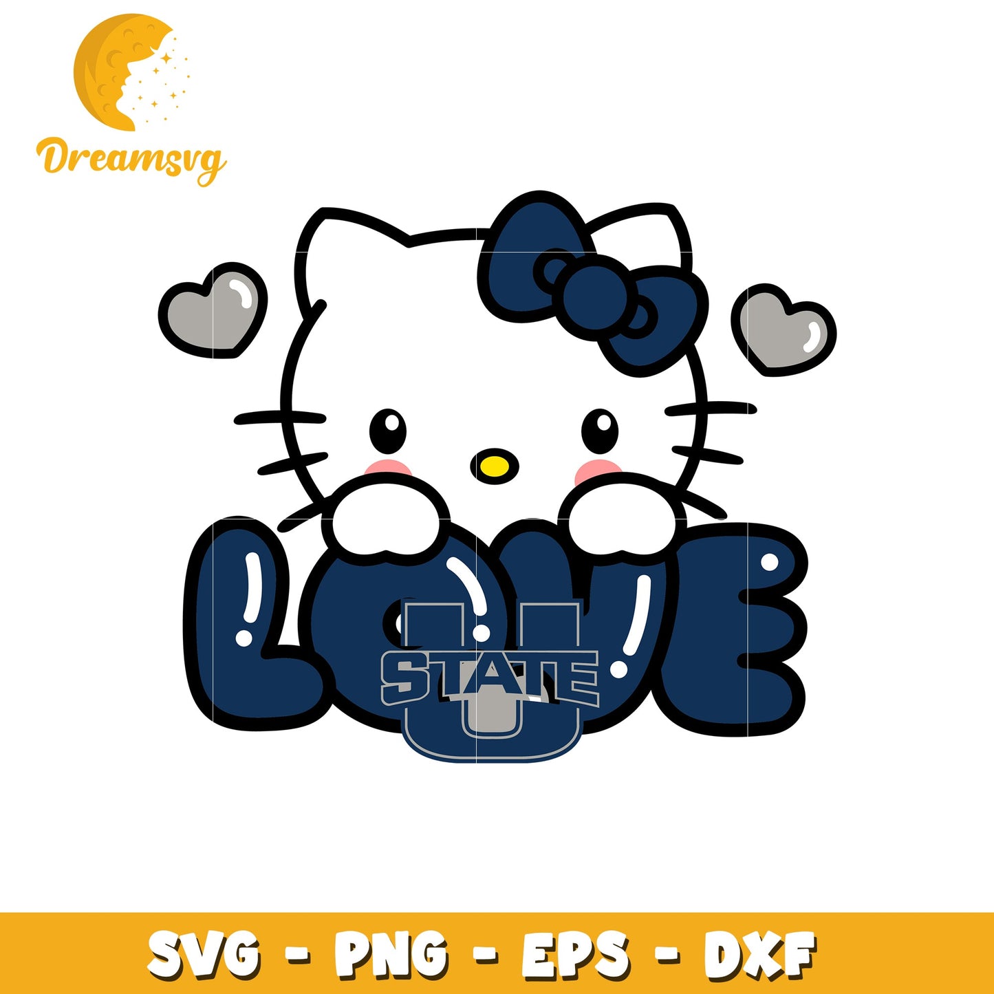 Hello Kitty Utah State Love SVG