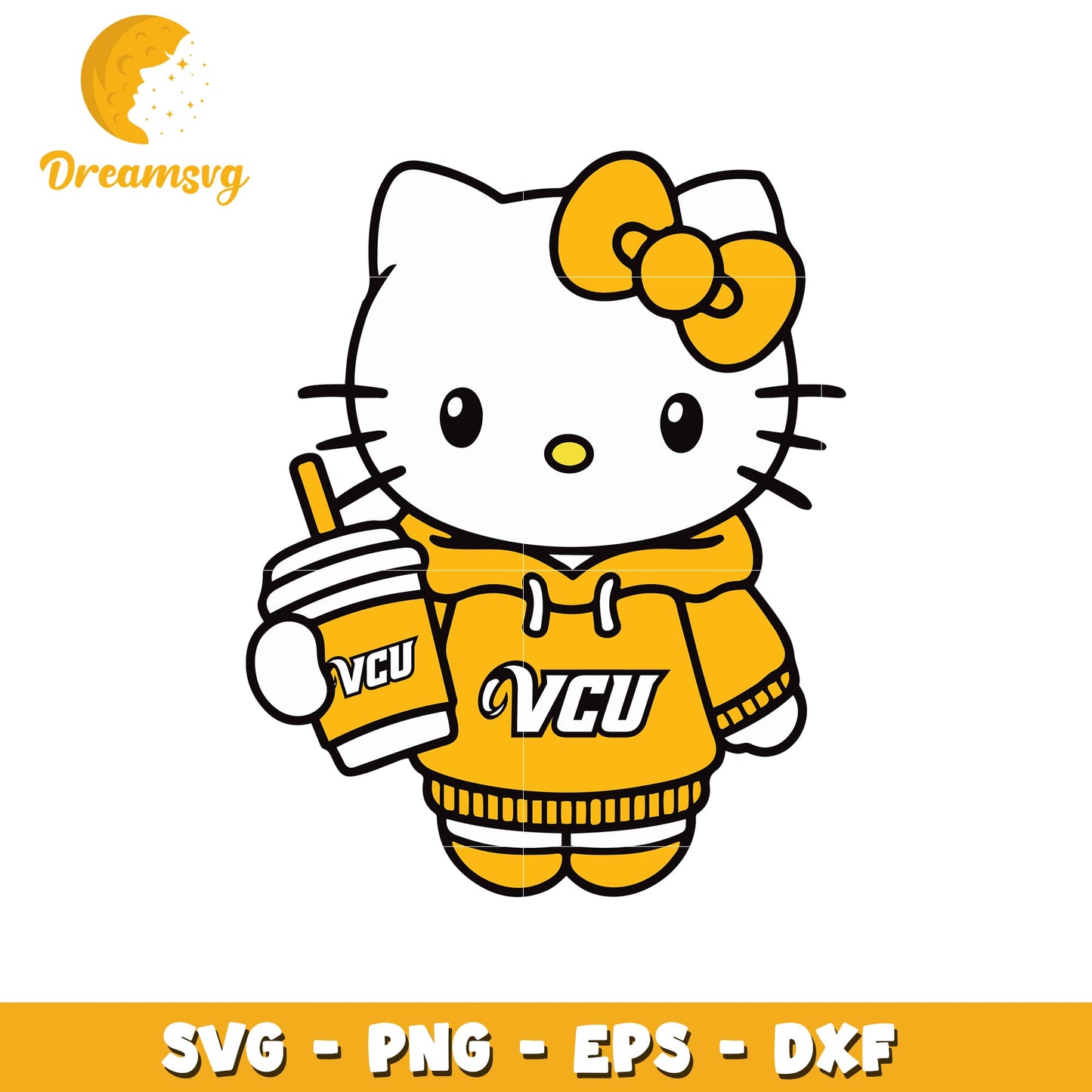 Hello Kitty VCU SVG Design Cute Cheerleader Art