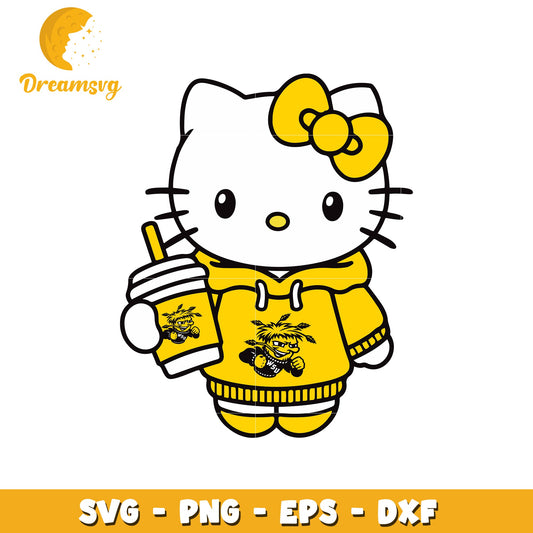 Hello Kitty Yellow Hoodie SVG Design Graphic Art