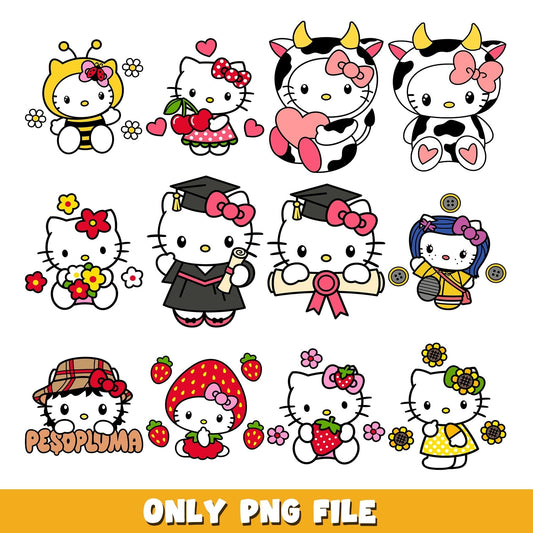 Hello Kitty Logo png, Hello Kitty bundle png, cartoon png