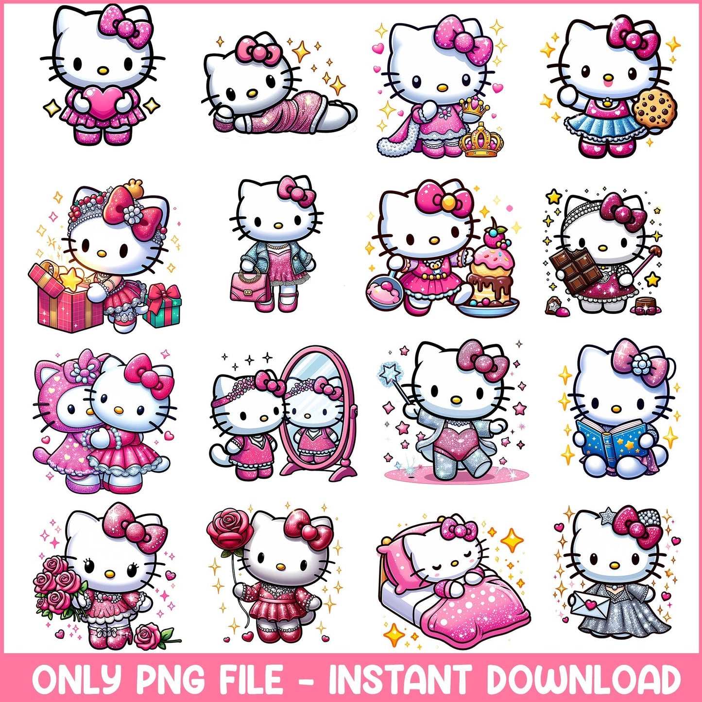 Hello Kitty love valentine png bundle
