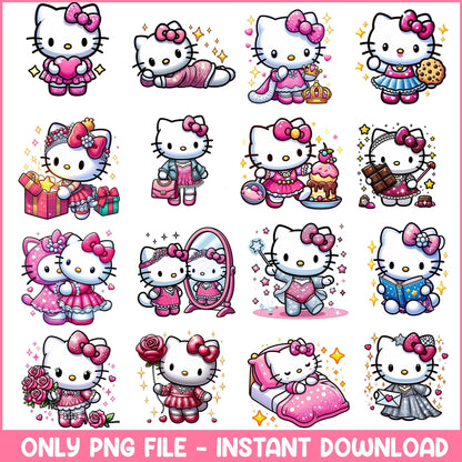 Hello Kitty love valentine png bundle