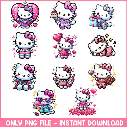 Hello Kitty love valentine png bundle