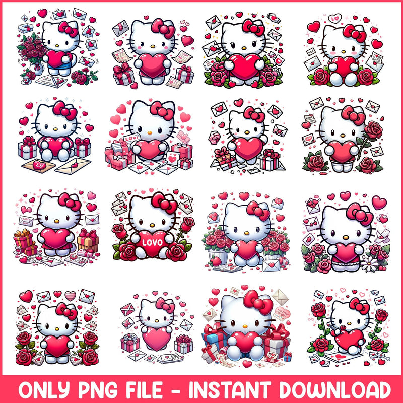 Hello Kitty valentine png bundle