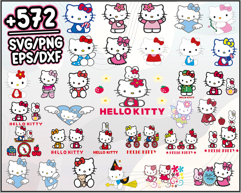 572+ Hello Kitty Svg Bundle, Hello Kitty Svg, Hello Kitty for cricut, Hello Kitty cut file, Hello Kitty png, Hello Kitty dxf, Cartoon svg, png, dxf, eps digital file