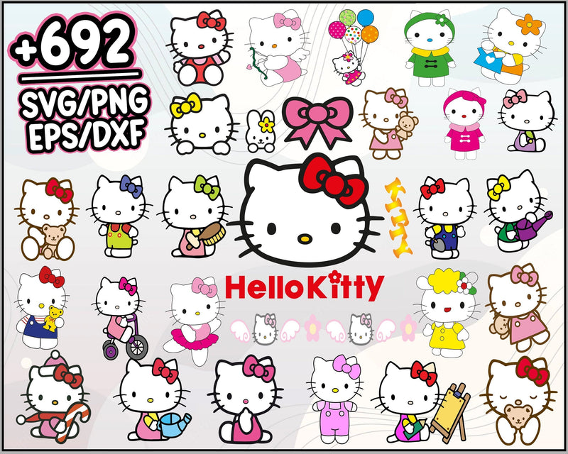 692+ Hello Kitty Svg Bundle, Hello Kitty Svg, Hello Kitty for cricut, Hello Kitty cut file, Hello Kitty png, Hello Kitty dxf, Cartoon svg, png, dxf, eps digital file