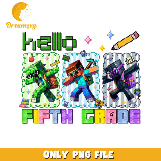 Hello fifth grade png, minecraft cartoons png, minecraft toys png