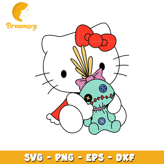 Hello kitty and lilo doll svg, lilo character svg, hello kitty svg