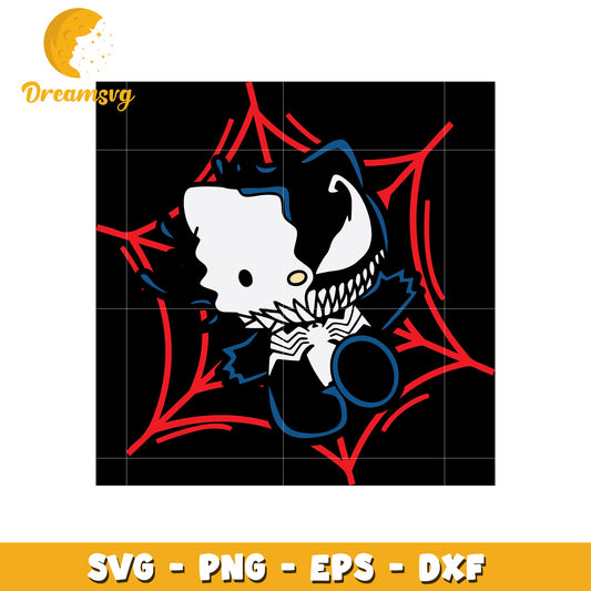 Hello kitty character cosplay venom svg, venom svg, cartoonsvg