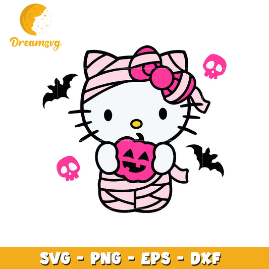 Hello kitty cosplay mummy svg, hello kitty svg, halloween svg