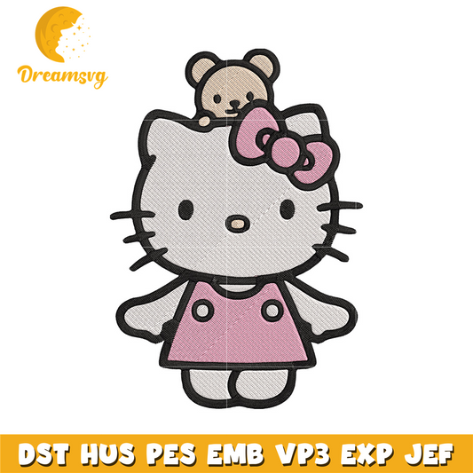 Hello kitty pink Embroidery Design