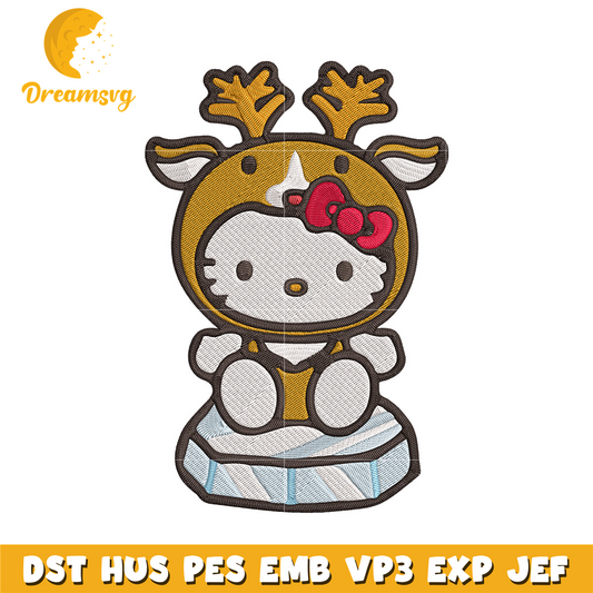 Hello kitty reindeer Embroidery Design