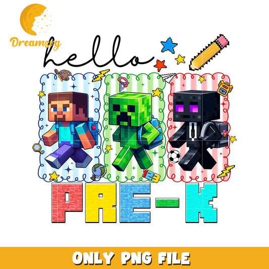 Hello pre k png, minecraft cartoons png, minecraft toys png