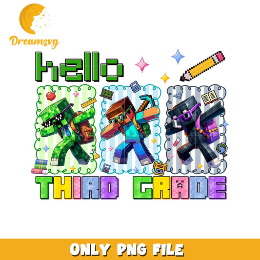 Hello third grade png, minecraft movies png, minecraft characters png