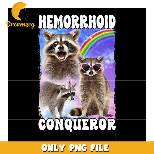 Hemorrhoid Conqueror Raccoon PNG