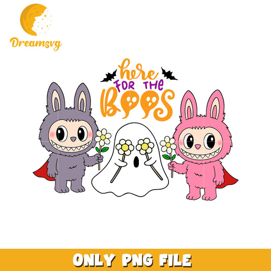 Here for the boos design png, halloween labubu png, halloween pumpkin png