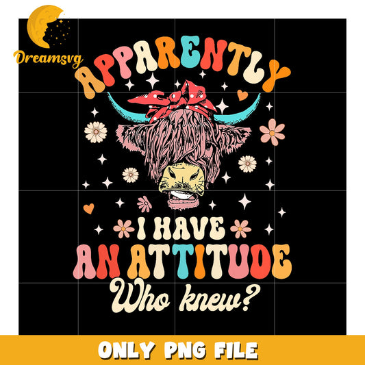 Highland Cow Attitude PNG Design