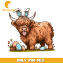 Highland Cow Easter Bunny PNG