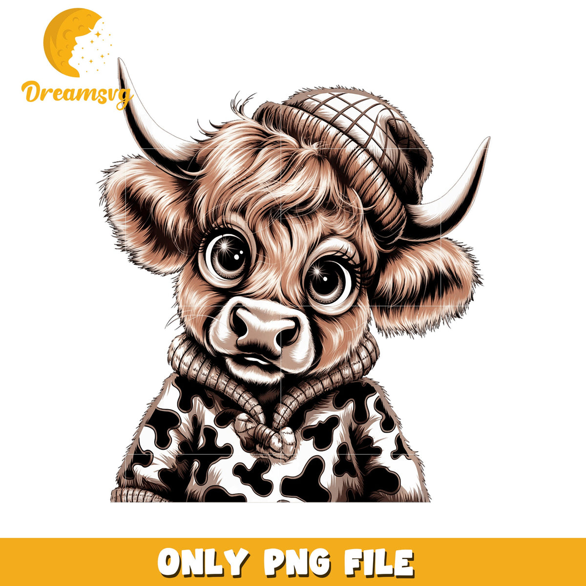Highland Cow PNG Sublimation Design